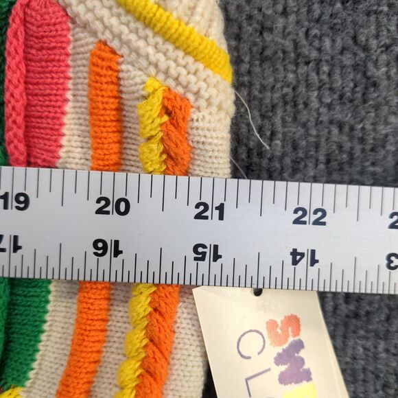 Women's Sweater Clothes L/XL Sleeveless Multicolor Cable Knit Striped W/Tags - Picture 12 of 12